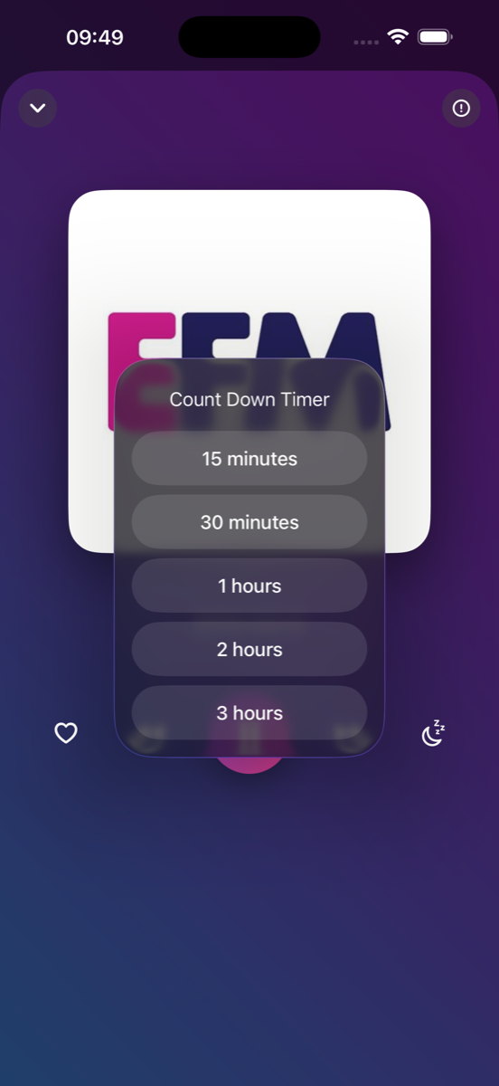 Thai Radio sleep timer with 15 minute to 3 hour options